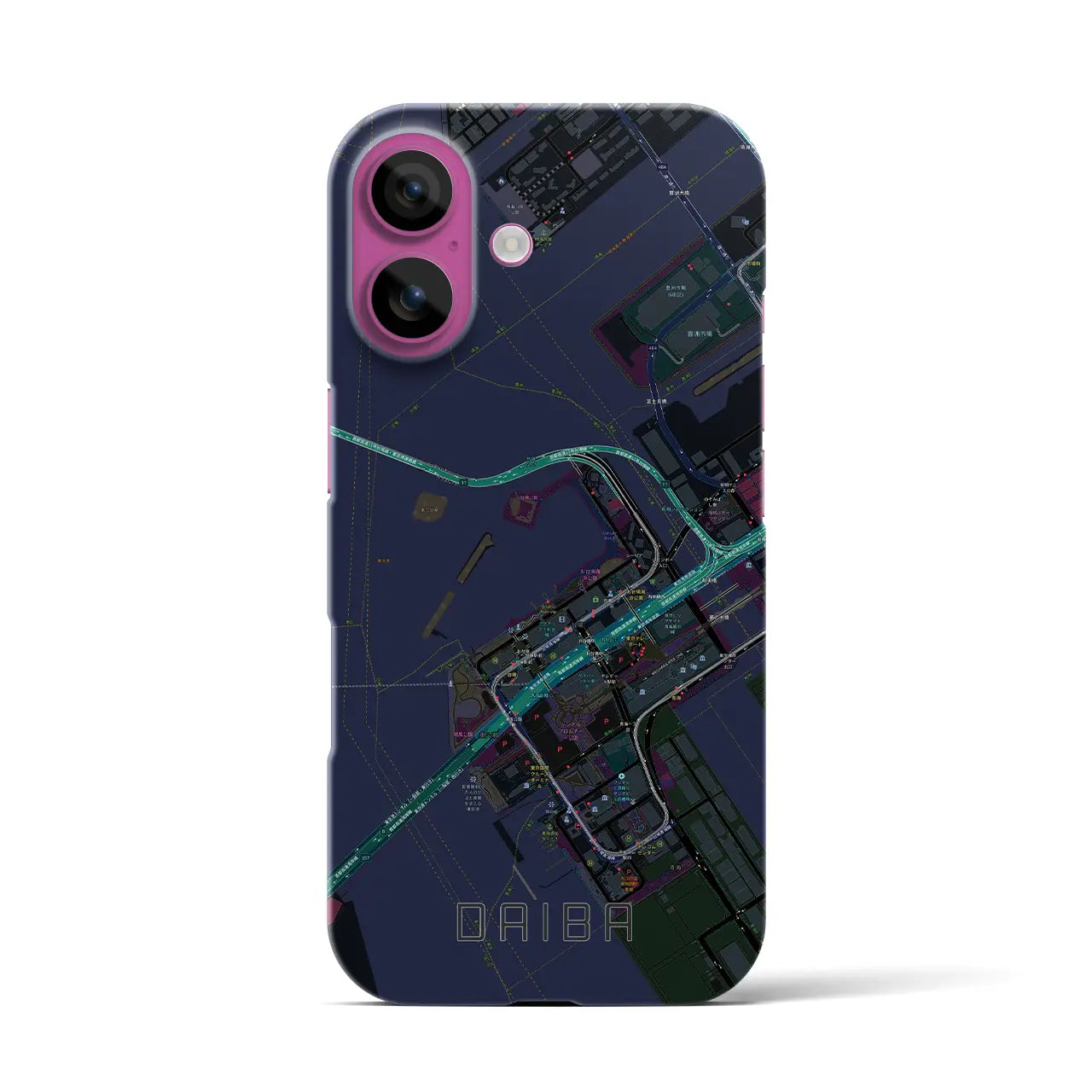 【台場(東京都)】地図柄iPhoneケース(バックカバータイプ)