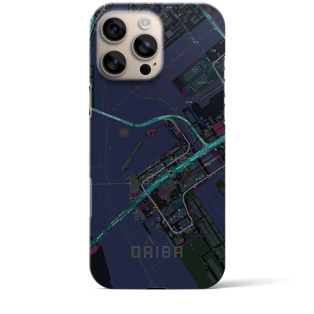 【台場(東京都)】地図柄iPhoneケース(バックカバータイプ)