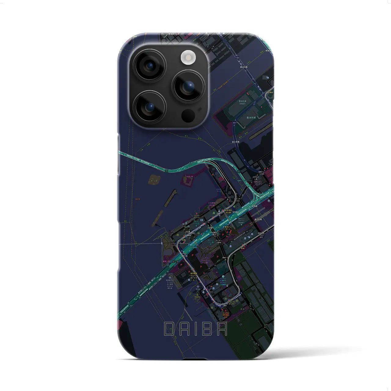 【台場(東京都)】地図柄iPhoneケース(バックカバータイプ)