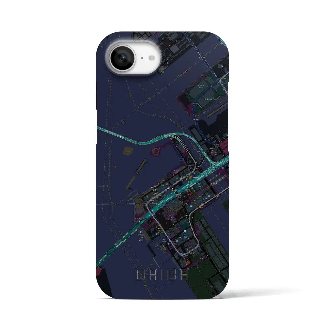 【台場(東京都)】地図柄iPhoneケース(バックカバータイプ)