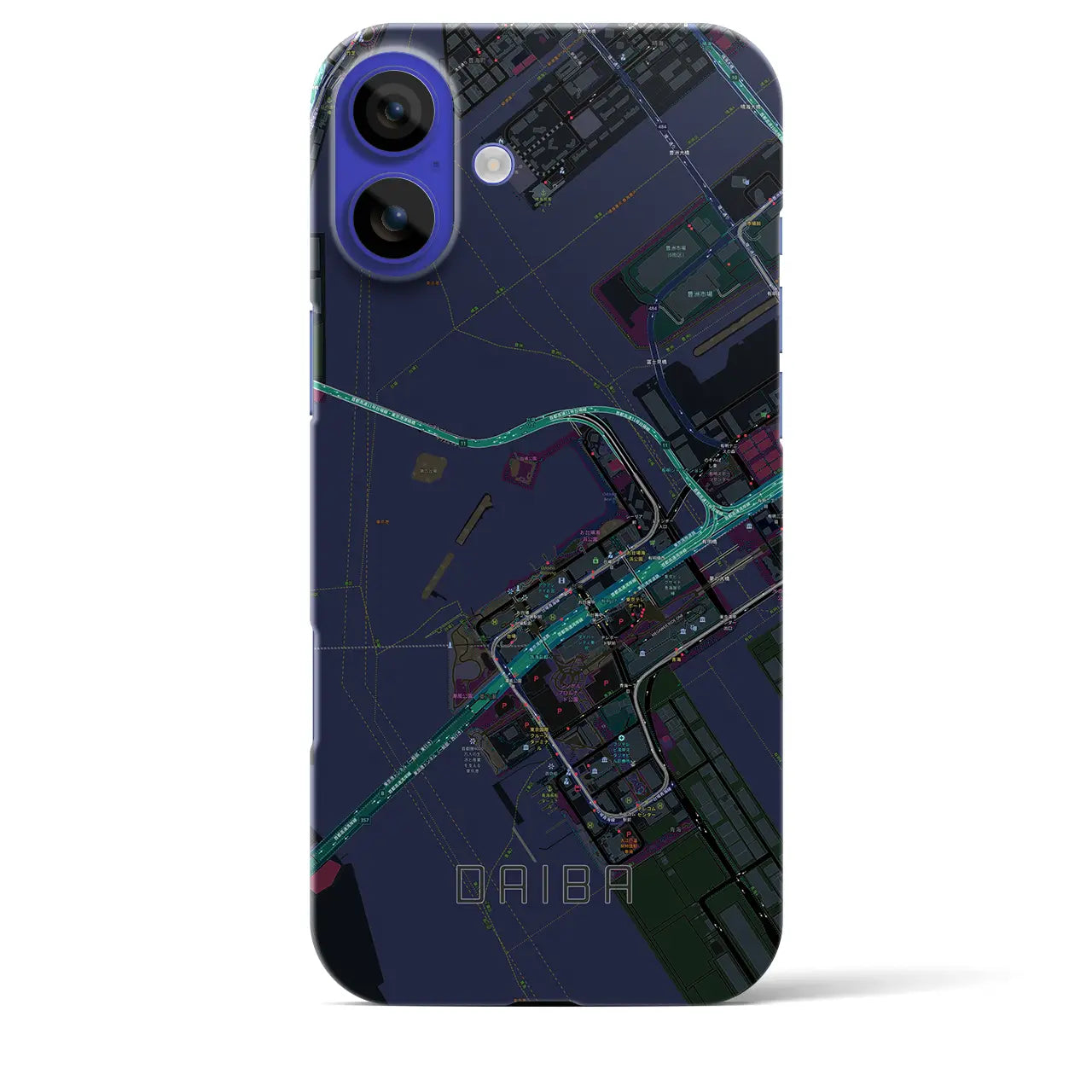 【台場(東京都)】地図柄iPhoneケース(バックカバータイプ)