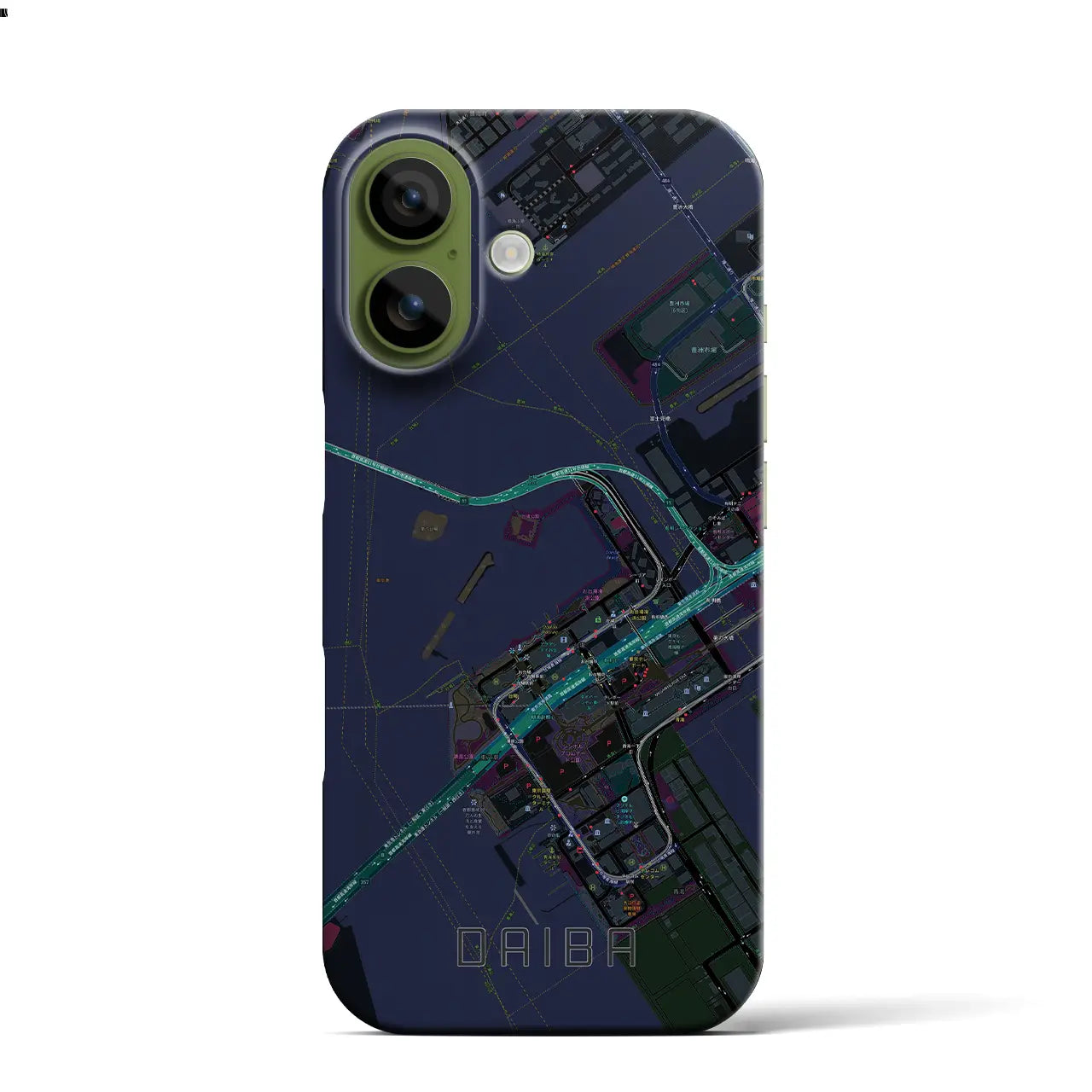 【台場(東京都)】地図柄iPhoneケース(バックカバータイプ)