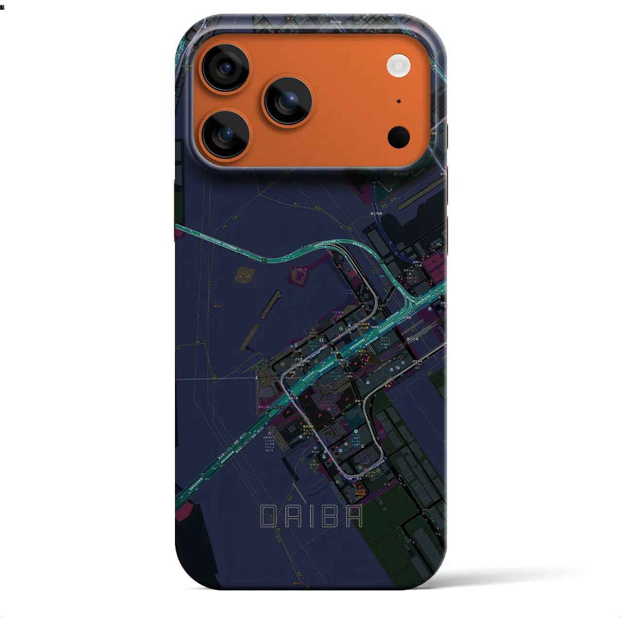 【台場(東京都)】地図柄iPhoneケース(バックカバータイプ)