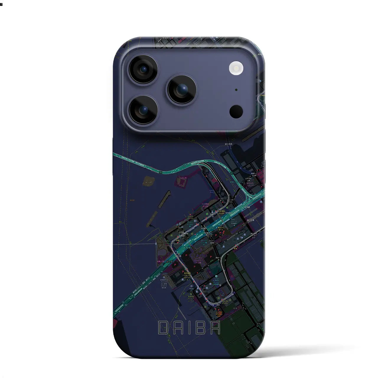 【台場(東京都)】地図柄iPhoneケース(バックカバータイプ)