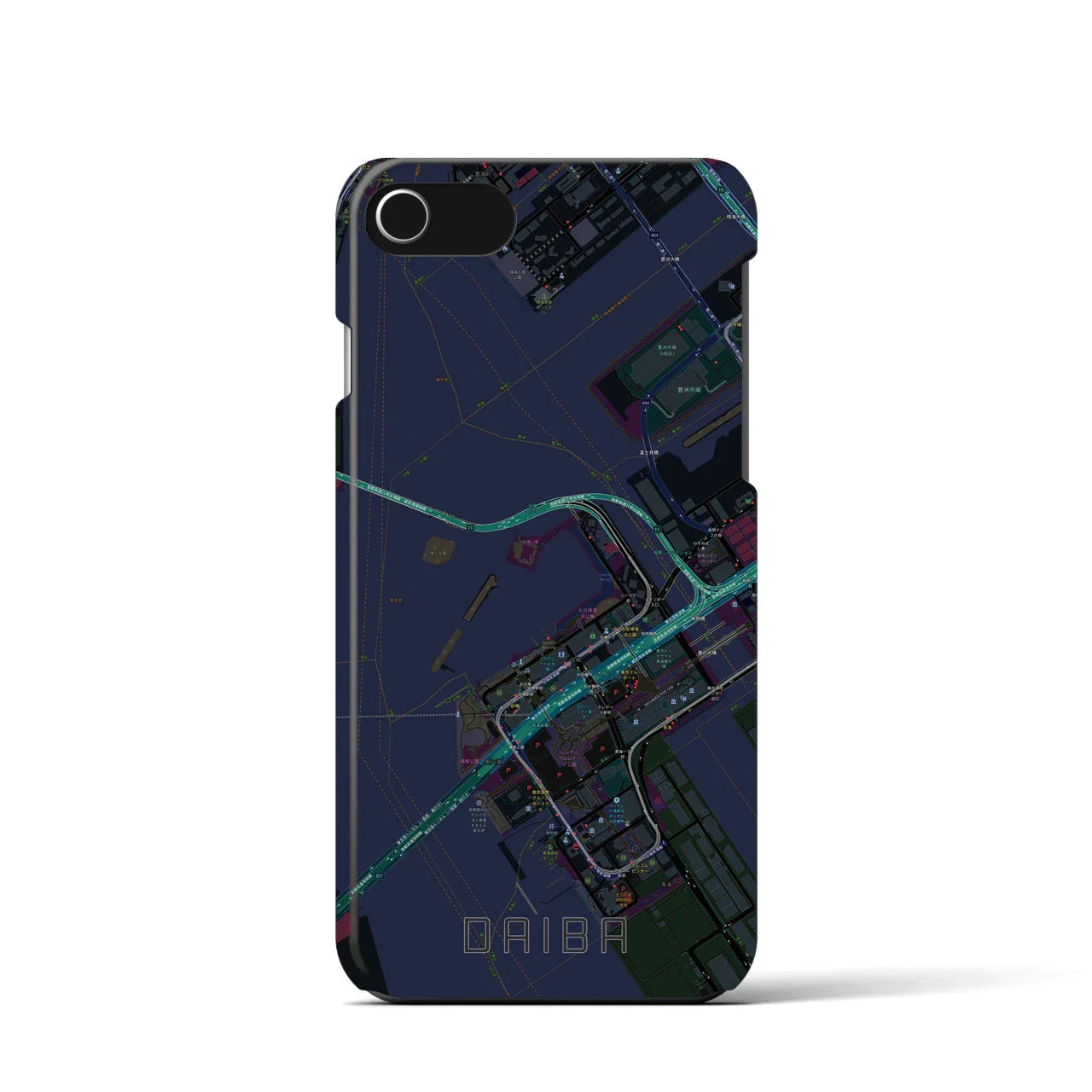 【台場(東京都)】地図柄iPhoneケース(バックカバータイプ)