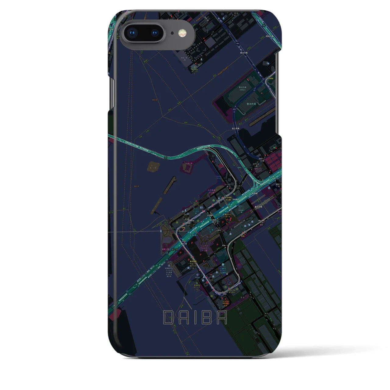 【台場(東京都)】地図柄iPhoneケース(バックカバータイプ)