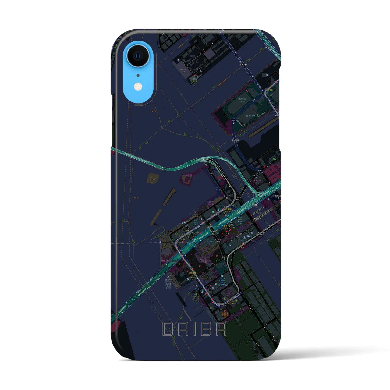 【台場(東京都)】地図柄iPhoneケース(バックカバータイプ)