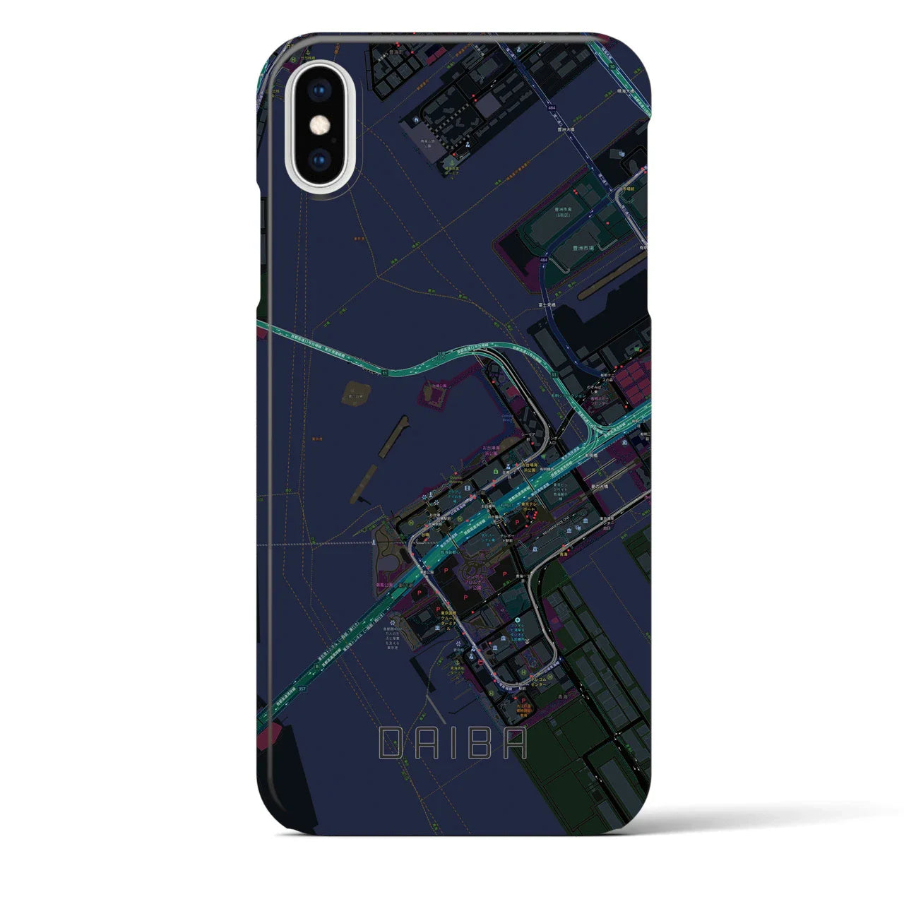 【台場(東京都)】地図柄iPhoneケース(バックカバータイプ)