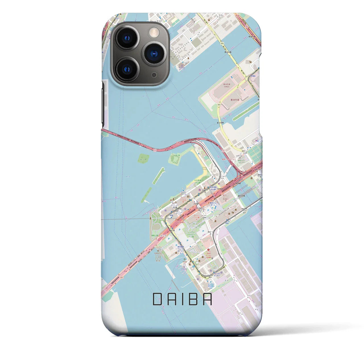 【台場(東京都)】地図柄iPhoneケース(バックカバータイプ)
