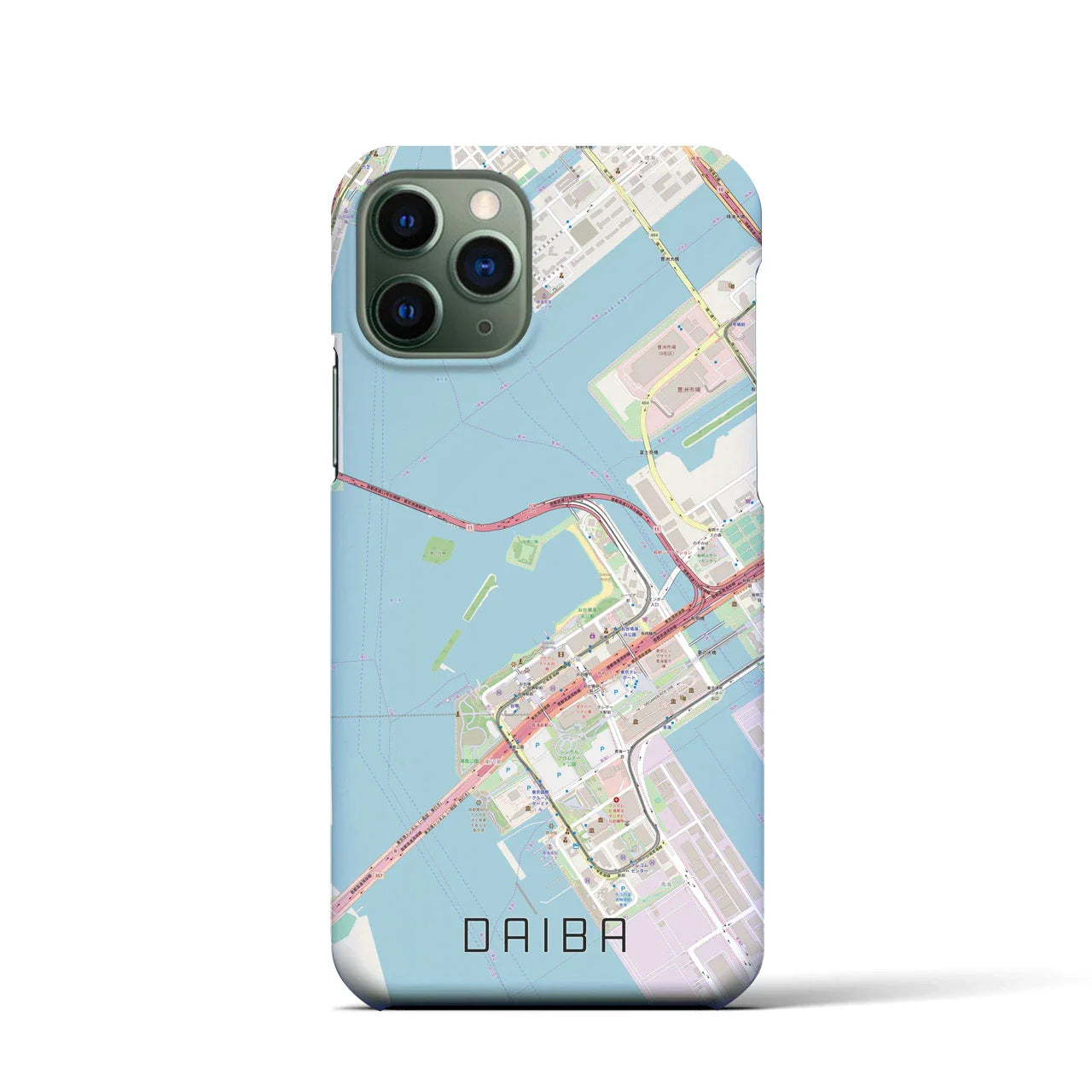 【台場(東京都)】地図柄iPhoneケース(バックカバータイプ)