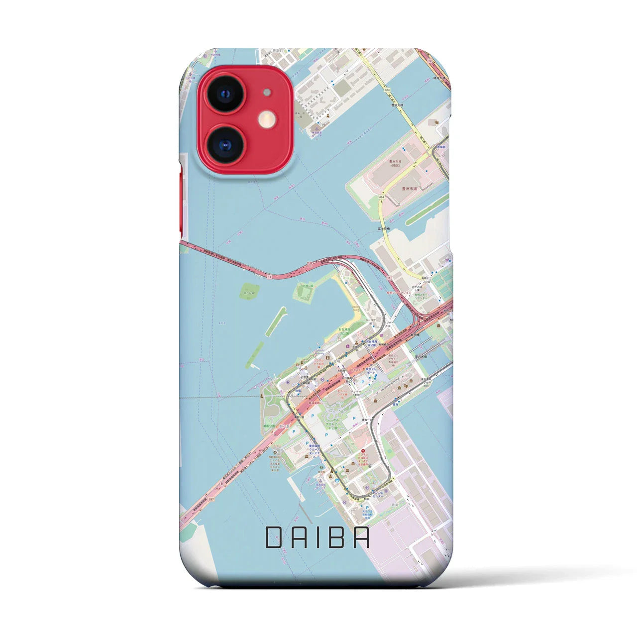 【台場(東京都)】地図柄iPhoneケース(バックカバータイプ)