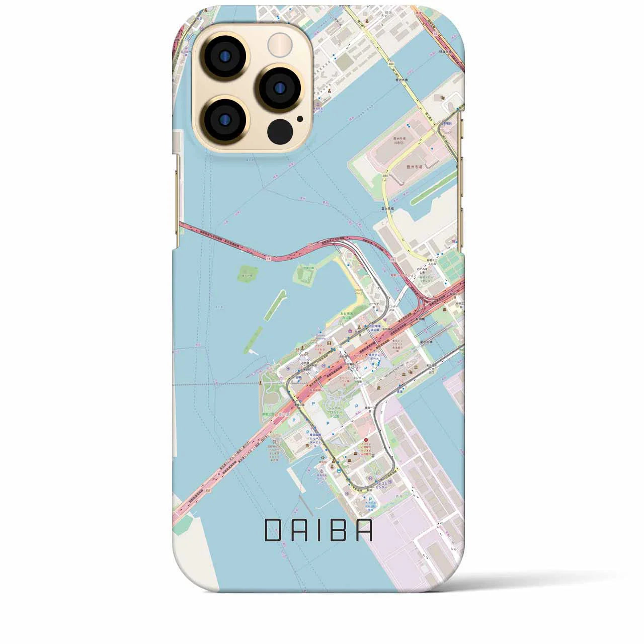 【台場(東京都)】地図柄iPhoneケース(バックカバータイプ)
