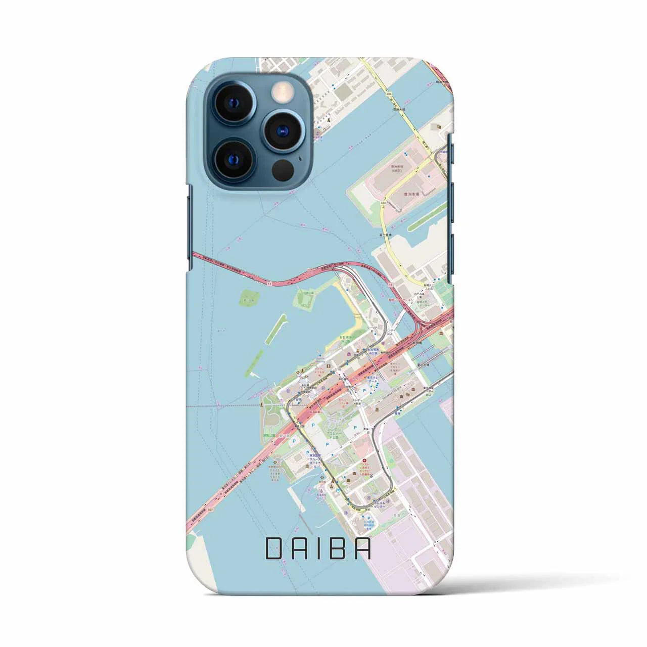 【台場(東京都)】地図柄iPhoneケース(バックカバータイプ)