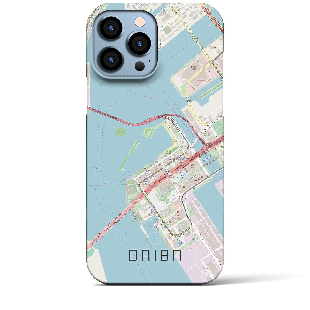 【台場(東京都)】地図柄iPhoneケース(バックカバータイプ)