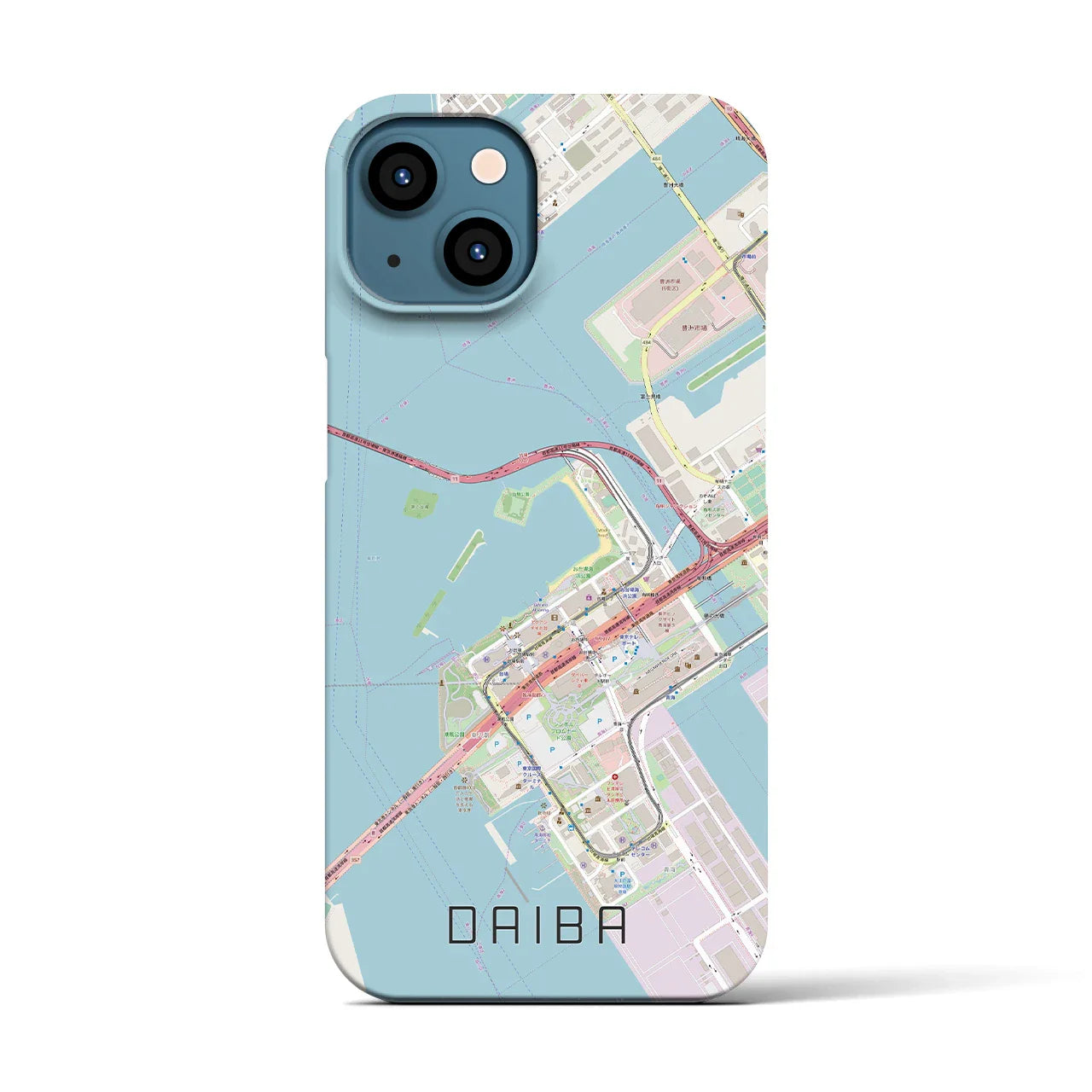 【台場(東京都)】地図柄iPhoneケース(バックカバータイプ)
