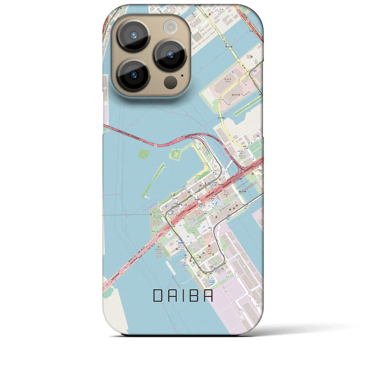 【台場(東京都)】地図柄iPhoneケース(バックカバータイプ)