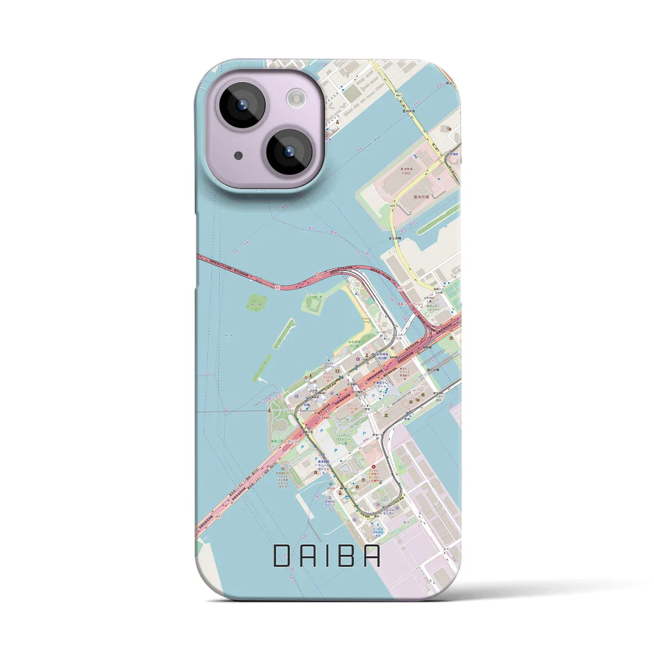 【台場(東京都)】地図柄iPhoneケース(バックカバータイプ)