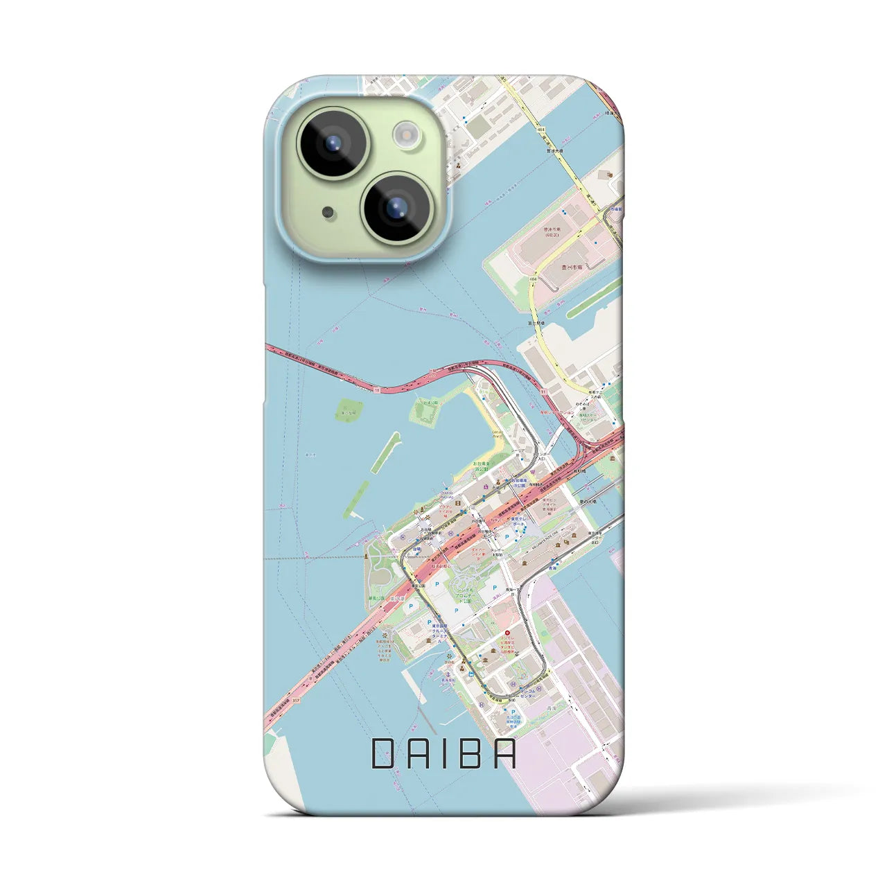 【台場(東京都)】地図柄iPhoneケース(バックカバータイプ)