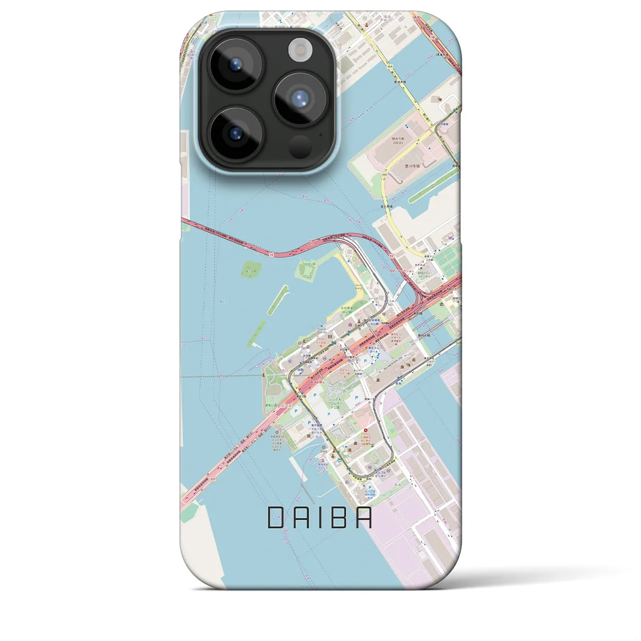 【台場(東京都)】地図柄iPhoneケース(バックカバータイプ)