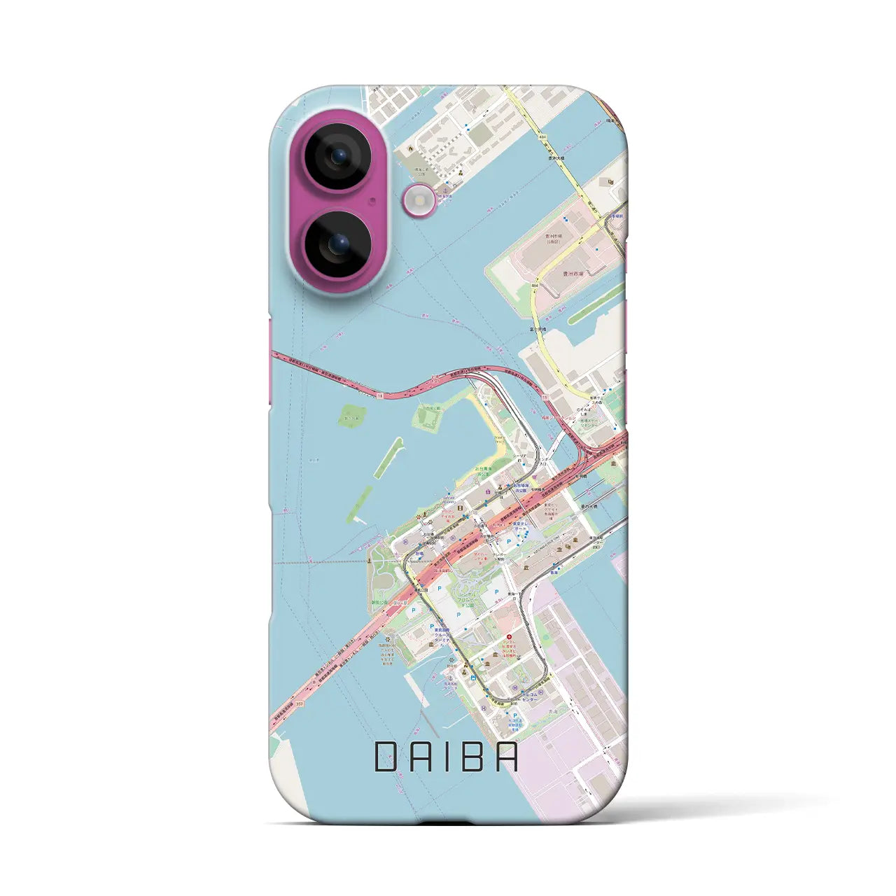 【台場(東京都)】地図柄iPhoneケース(バックカバータイプ)