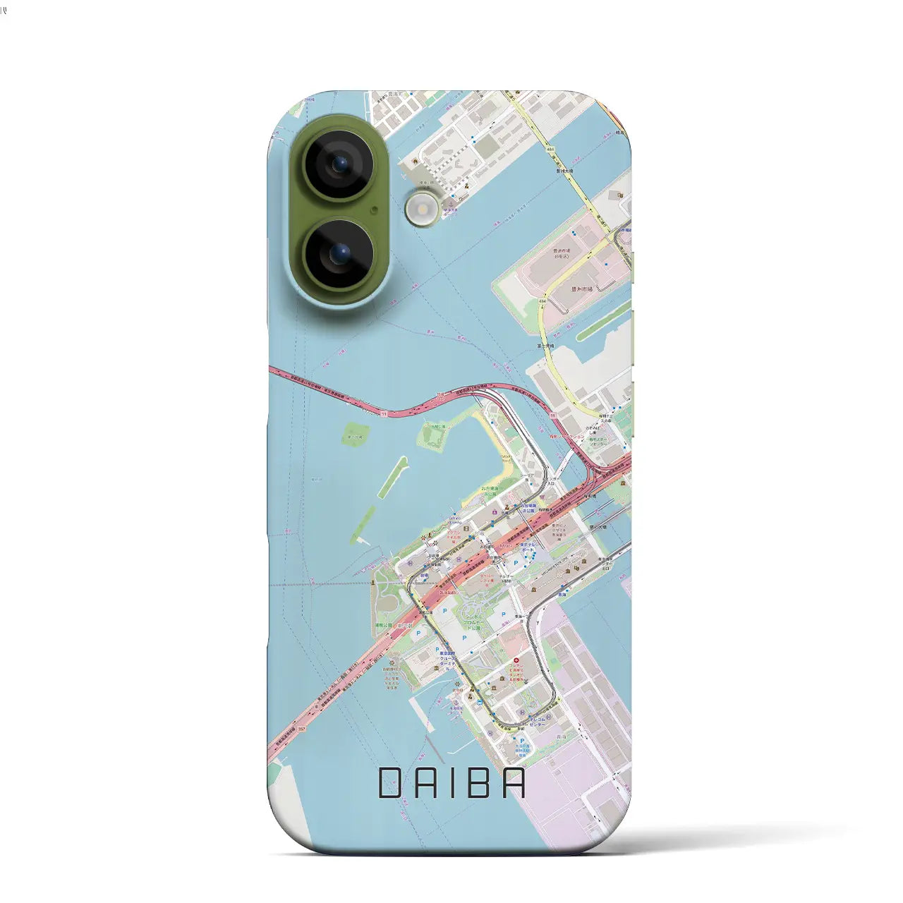 【台場(東京都)】地図柄iPhoneケース(バックカバータイプ)