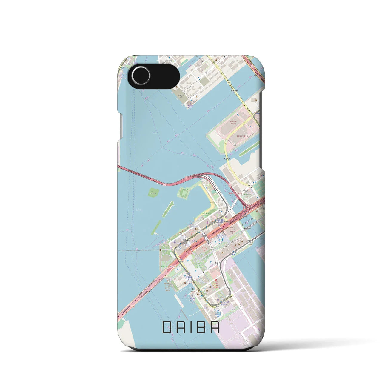 【台場(東京都)】地図柄iPhoneケース(バックカバータイプ)