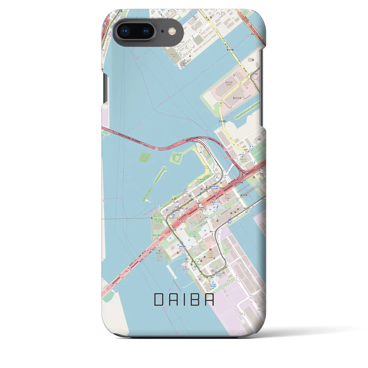【台場(東京都)】地図柄iPhoneケース(バックカバータイプ)