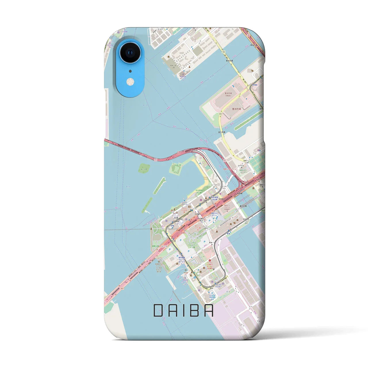 【台場(東京都)】地図柄iPhoneケース(バックカバータイプ)