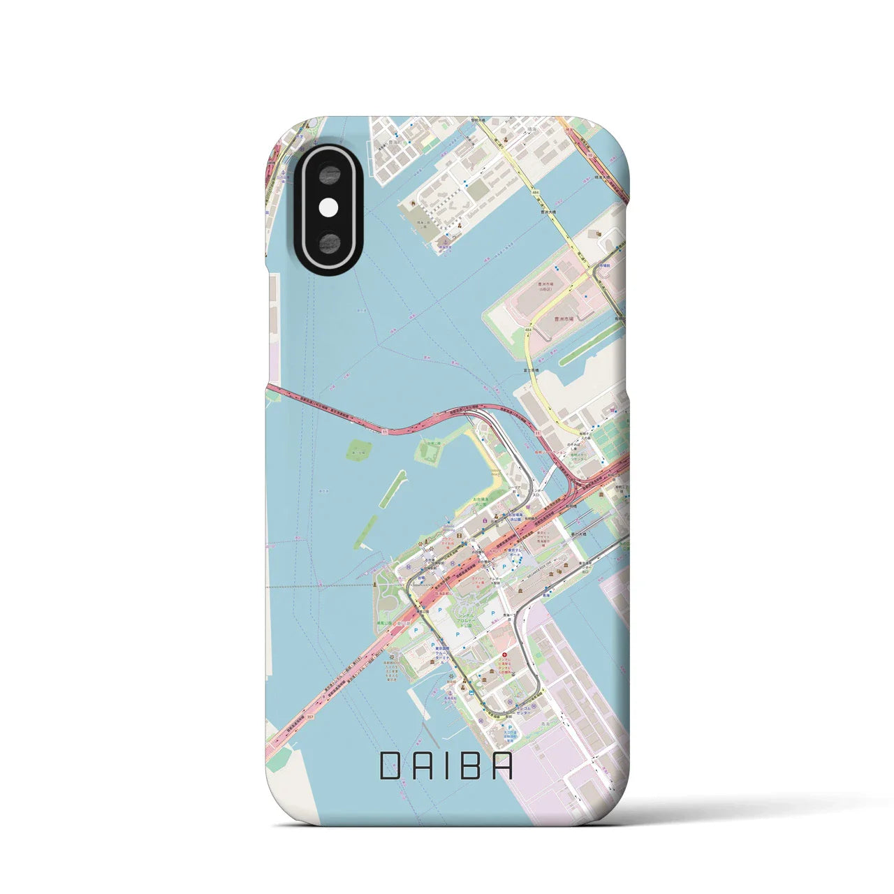 【台場(東京都)】地図柄iPhoneケース(バックカバータイプ)