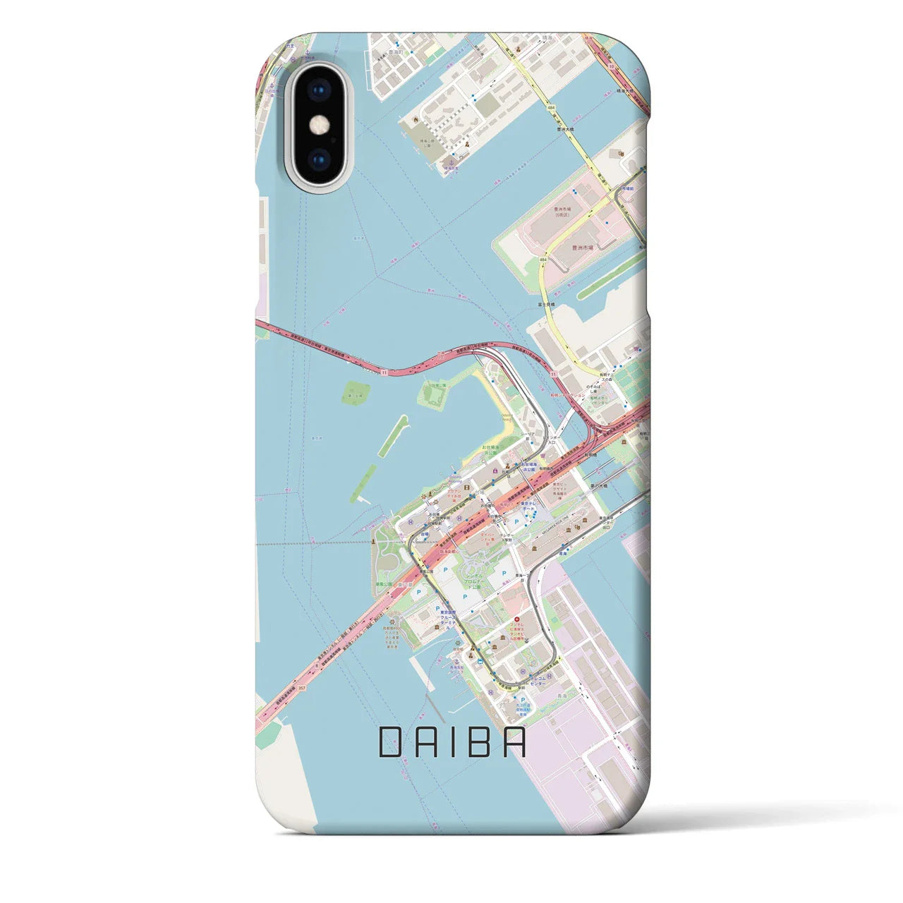 【台場(東京都)】地図柄iPhoneケース(バックカバータイプ)