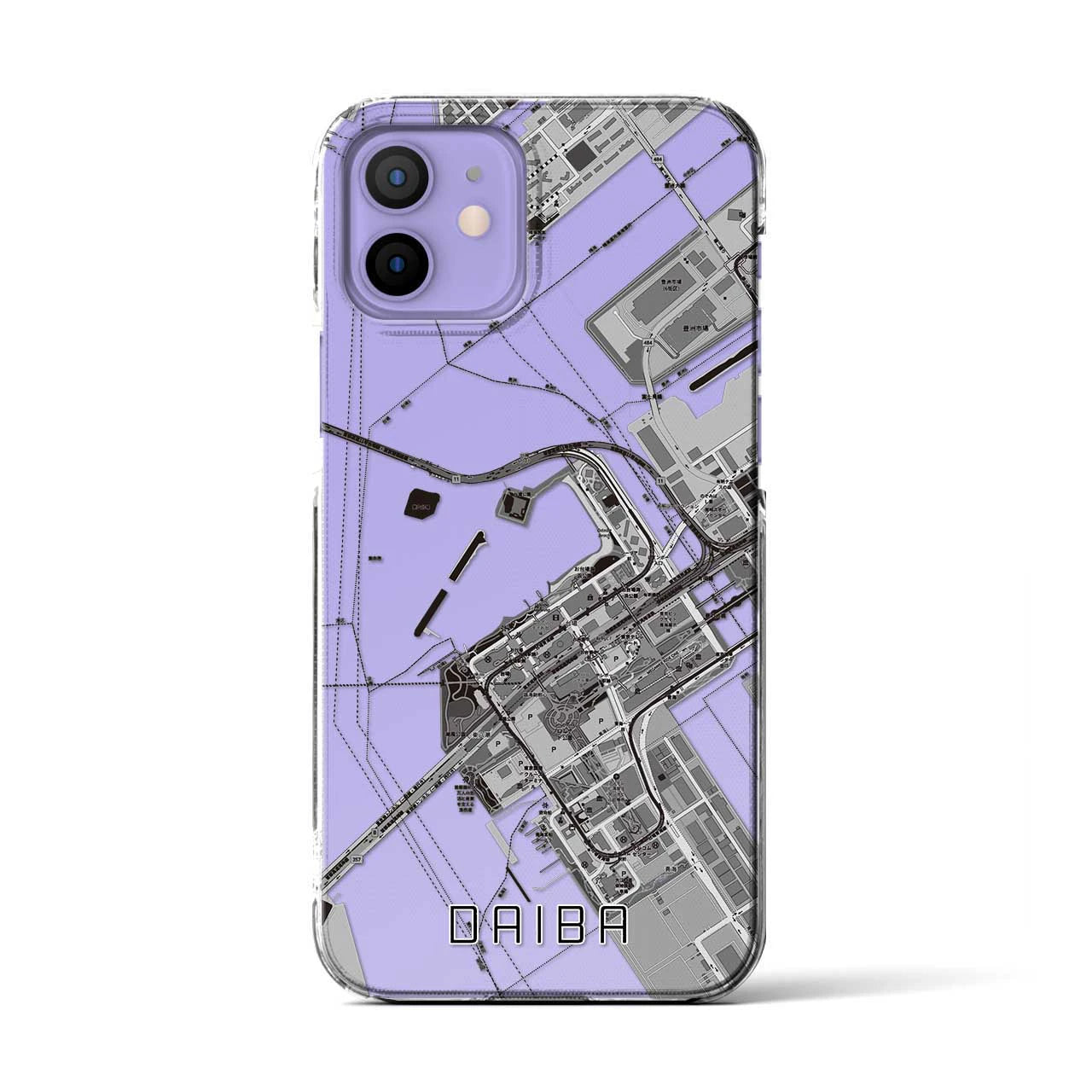【台場(東京都)】地図柄iPhoneケース(クリアタイプ)
