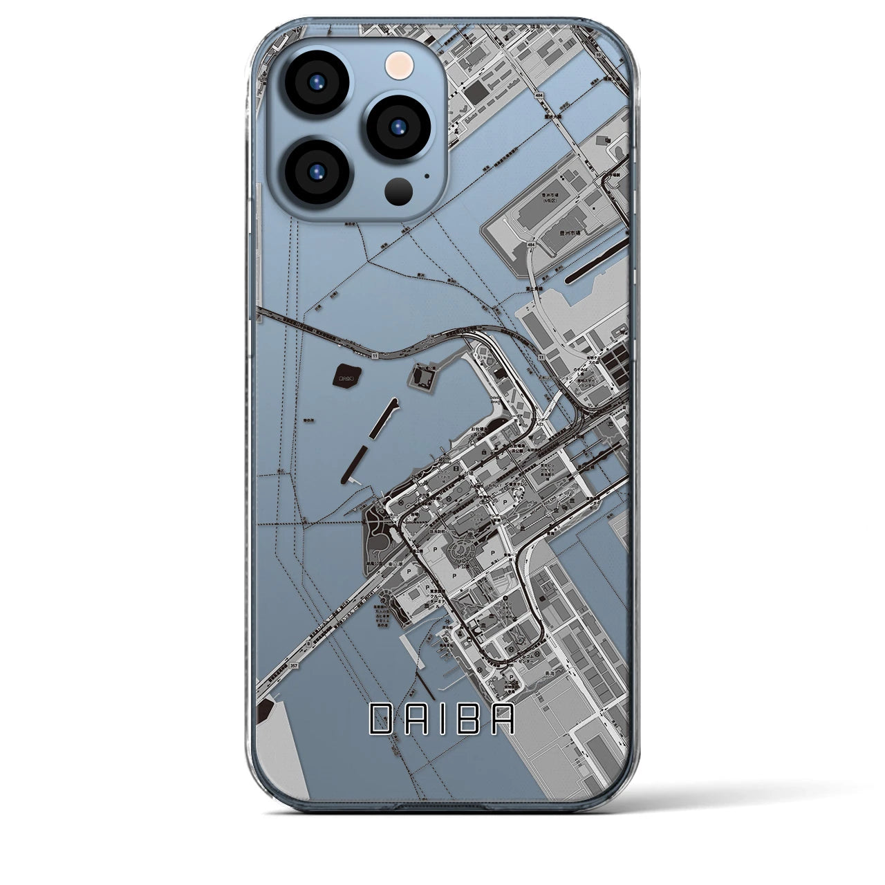【台場(東京都)】地図柄iPhoneケース(クリアタイプ)