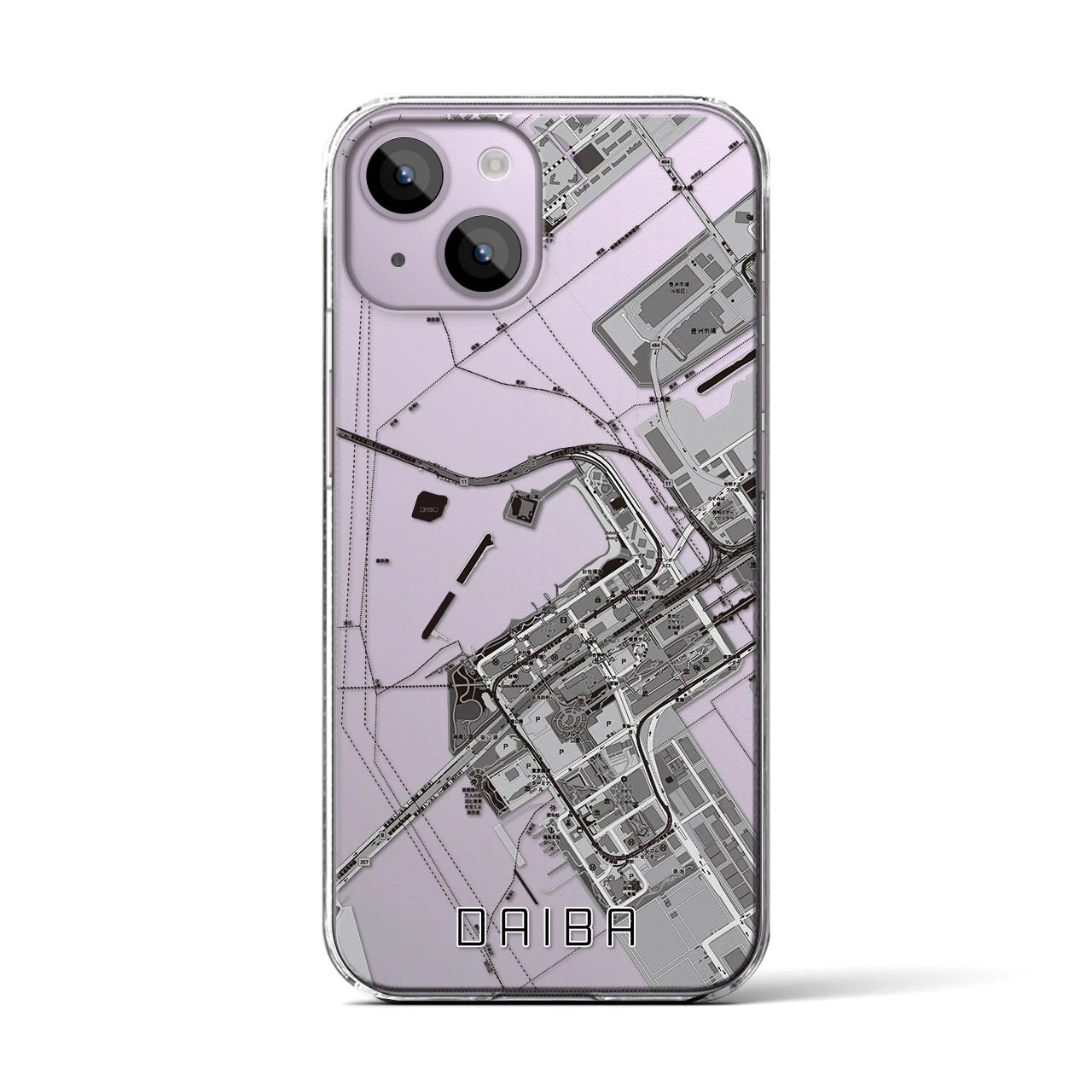 【台場(東京都)】地図柄iPhoneケース(クリアタイプ)