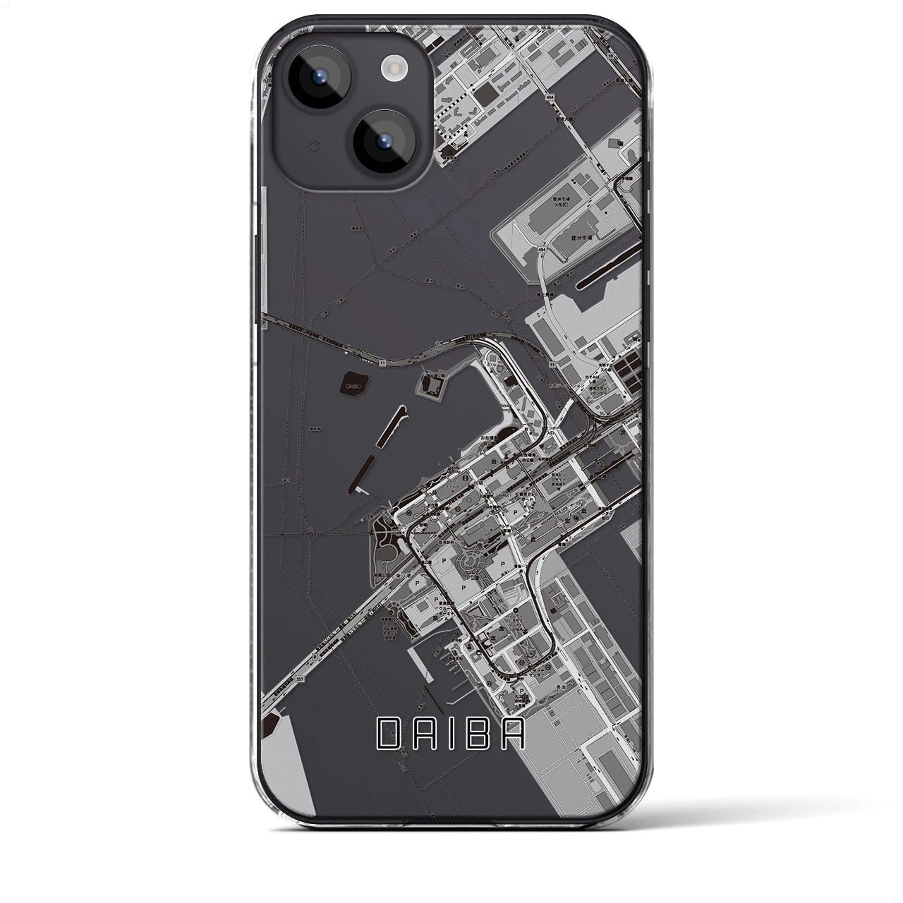 【台場(東京都)】地図柄iPhoneケース(クリアタイプ)