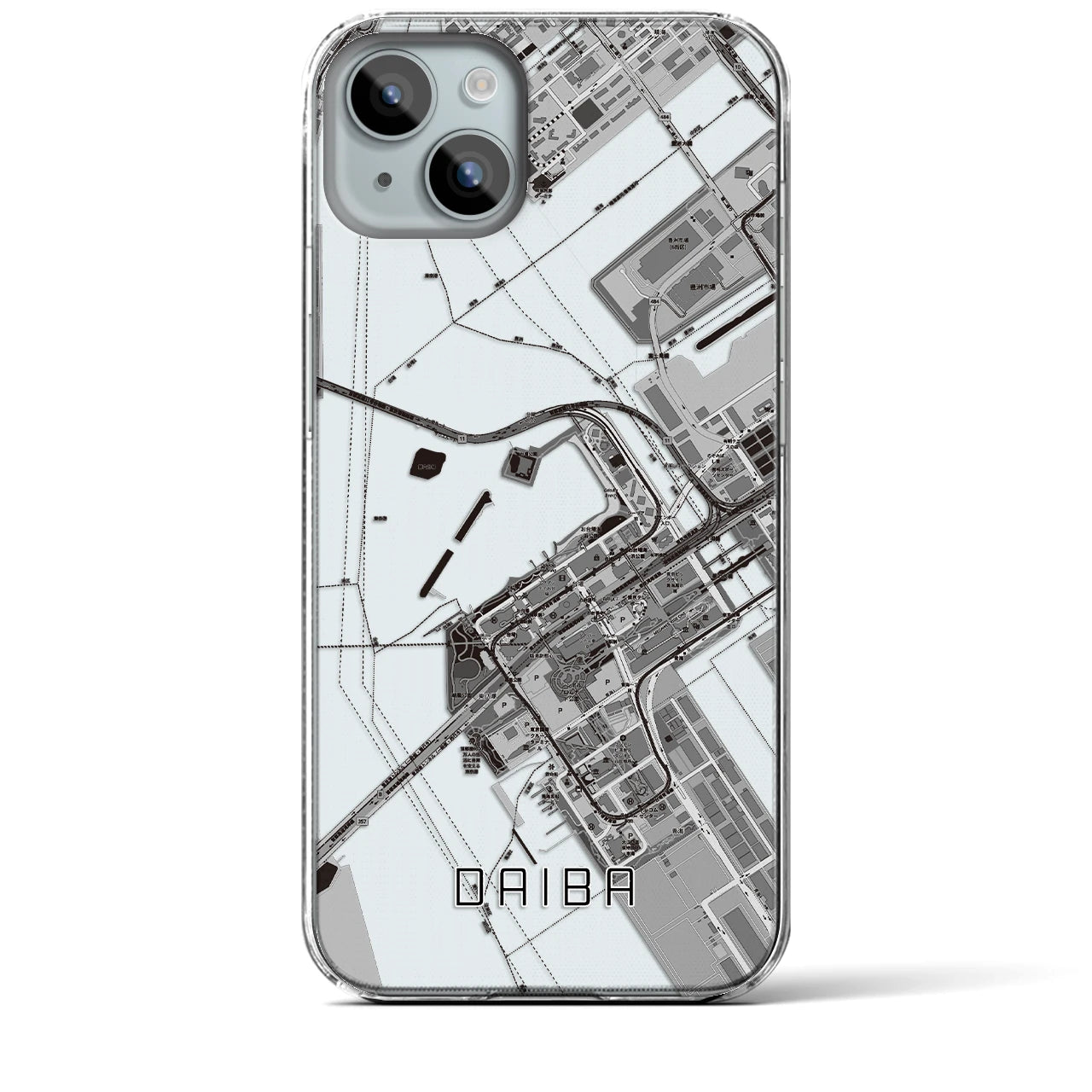 【台場(東京都)】地図柄iPhoneケース(クリアタイプ)