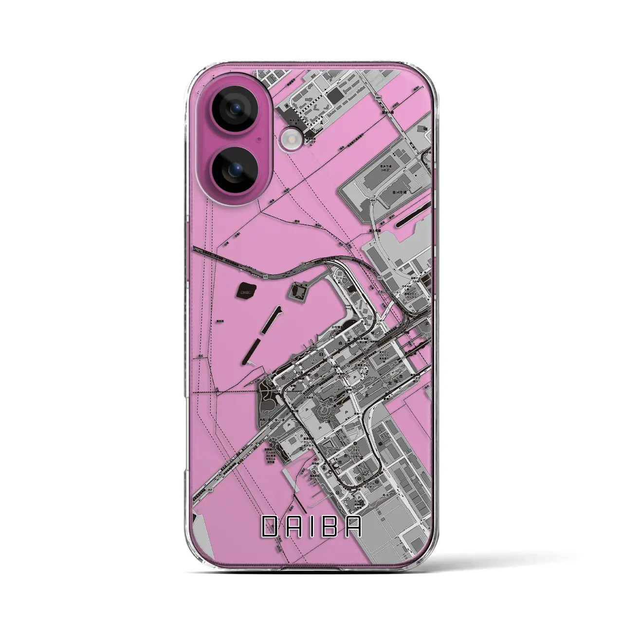 【台場(東京都)】地図柄iPhoneケース(クリアタイプ)