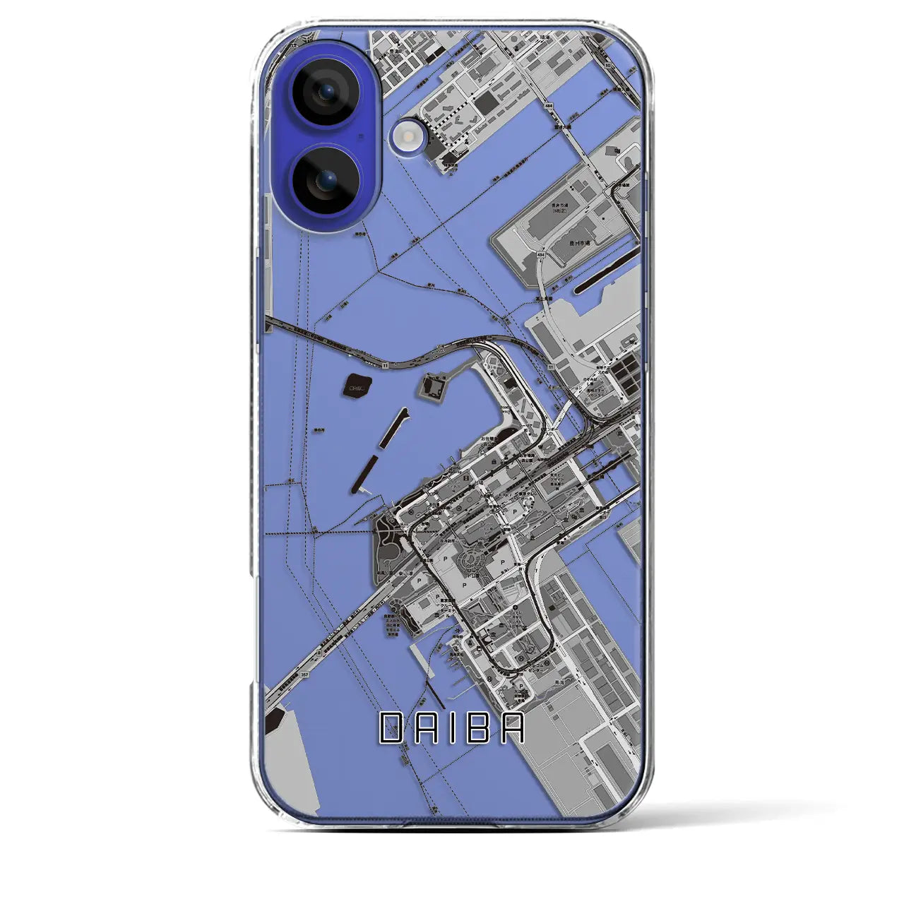 【台場(東京都)】地図柄iPhoneケース(クリアタイプ)