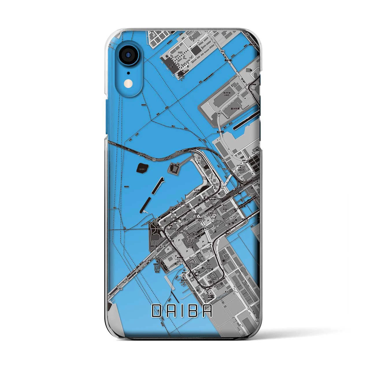 【台場(東京都)】地図柄iPhoneケース(クリアタイプ)