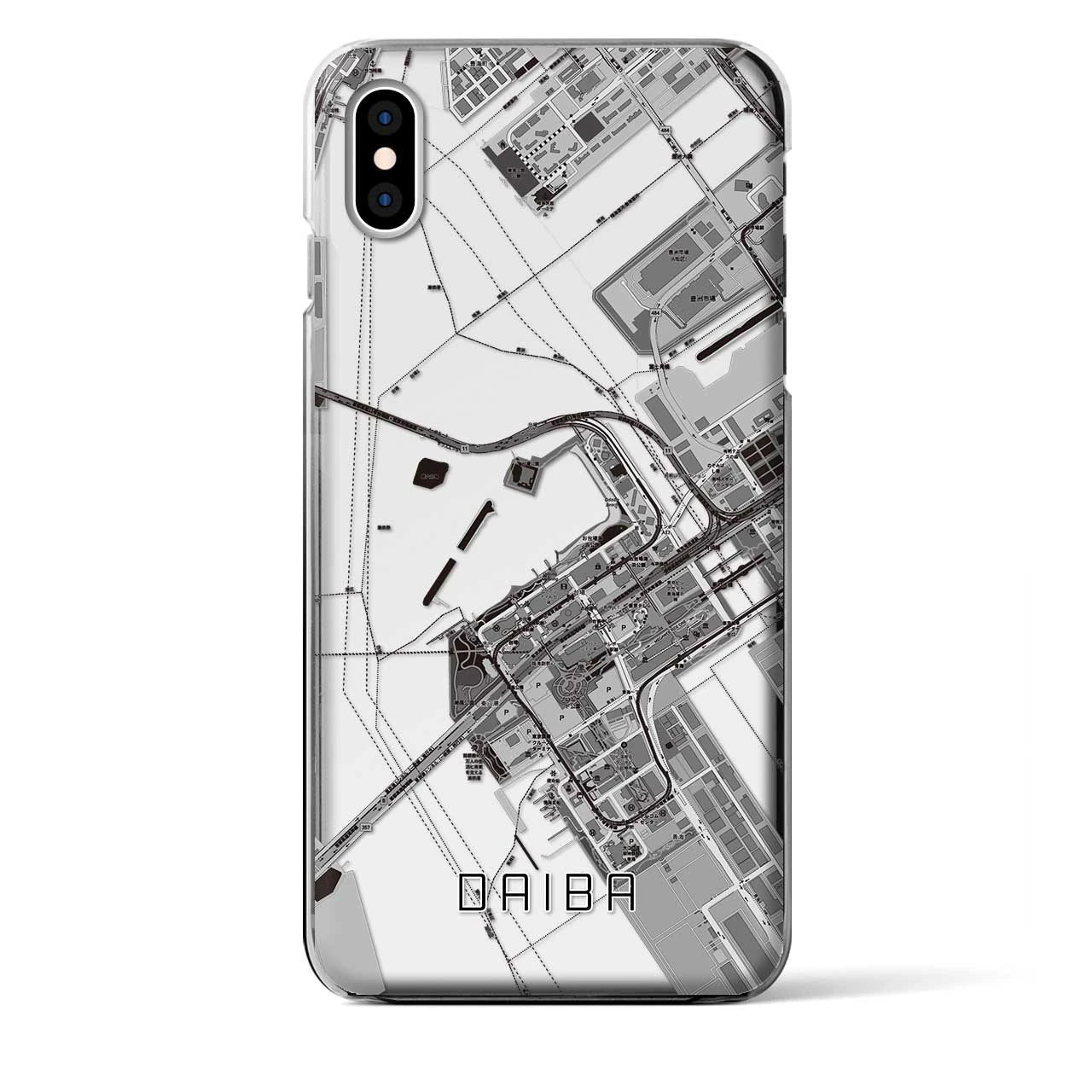 【台場(東京都)】地図柄iPhoneケース(クリアタイプ)
