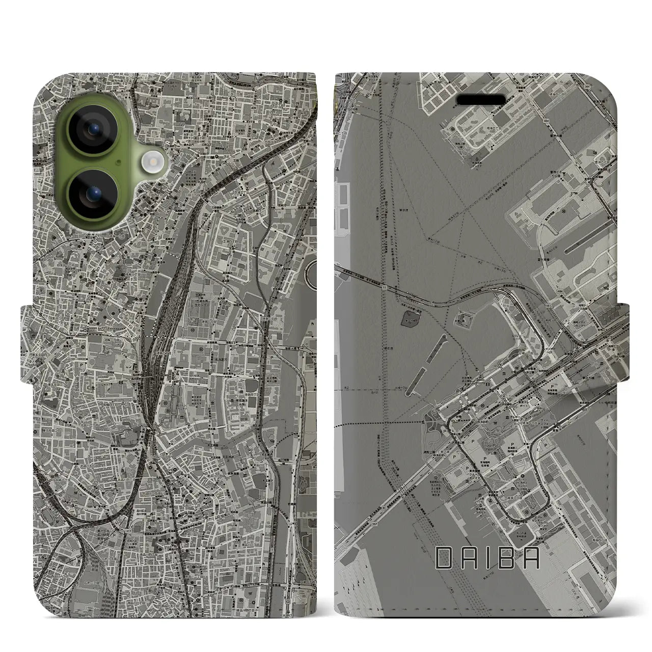 【台場(東京都)】地図柄iPhoneケース(手帳タイプ)