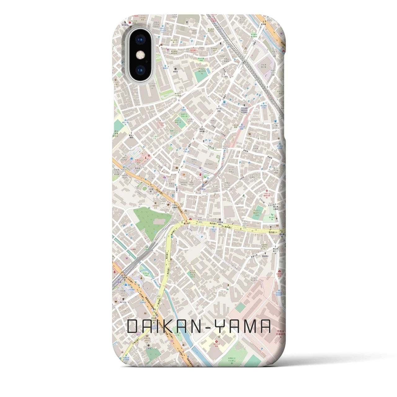 【代官山(東京都)】地図柄iPhoneケース(バックカバータイプ)