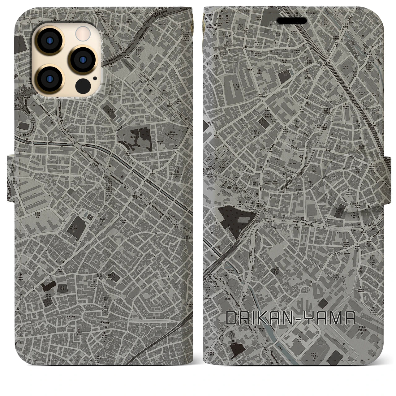 【代官山(東京都)】地図柄iPhoneケース(手帳タイプ)