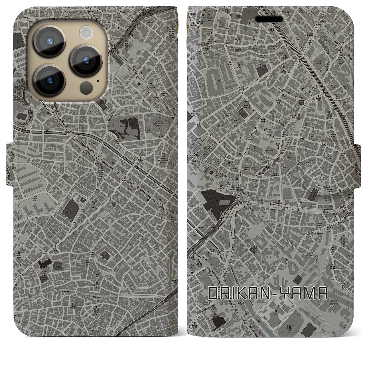 【代官山(東京都)】地図柄iPhoneケース(手帳タイプ)