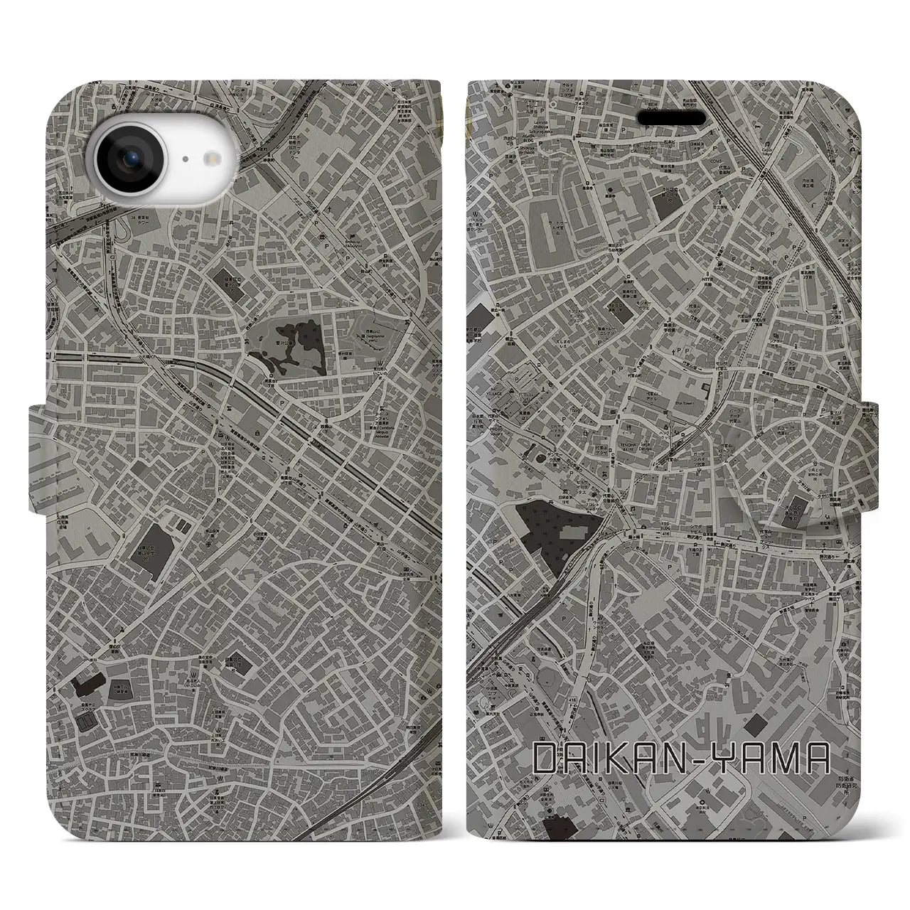 【代官山(東京都)】地図柄iPhoneケース(手帳タイプ)