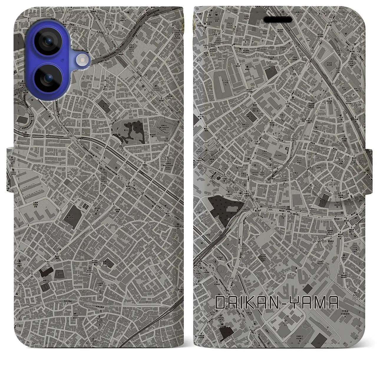 【代官山(東京都)】地図柄iPhoneケース(手帳タイプ)