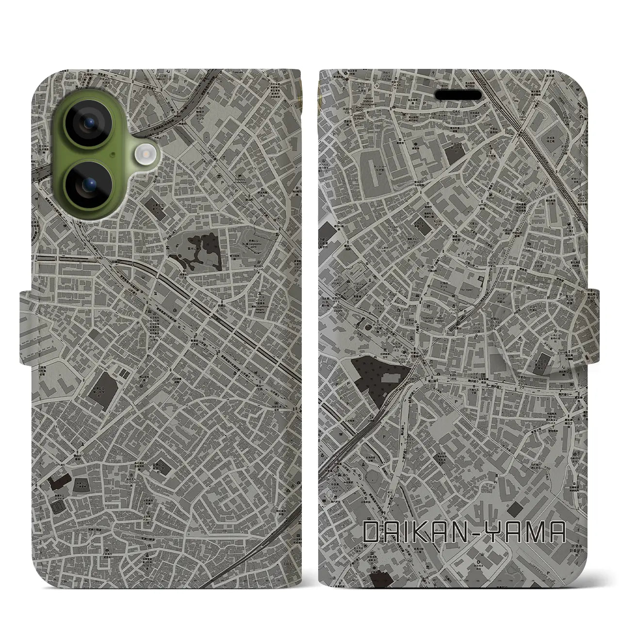 【代官山(東京都)】地図柄iPhoneケース(手帳タイプ)