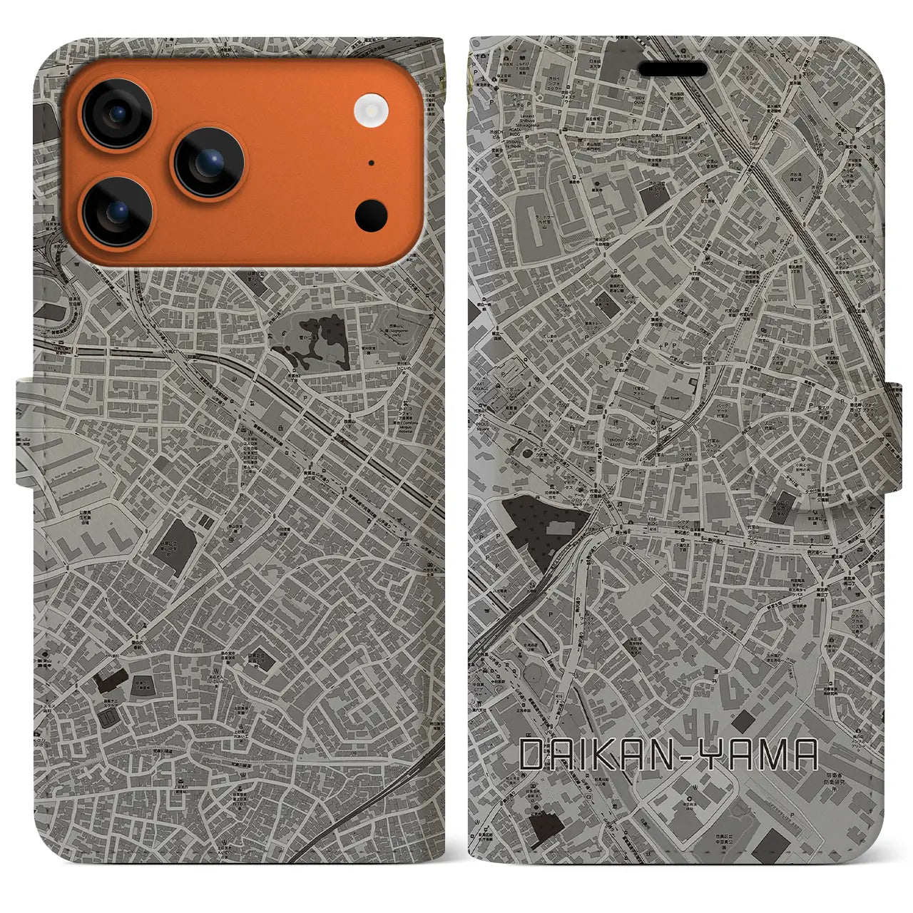 【代官山(東京都)】地図柄iPhoneケース(手帳タイプ)