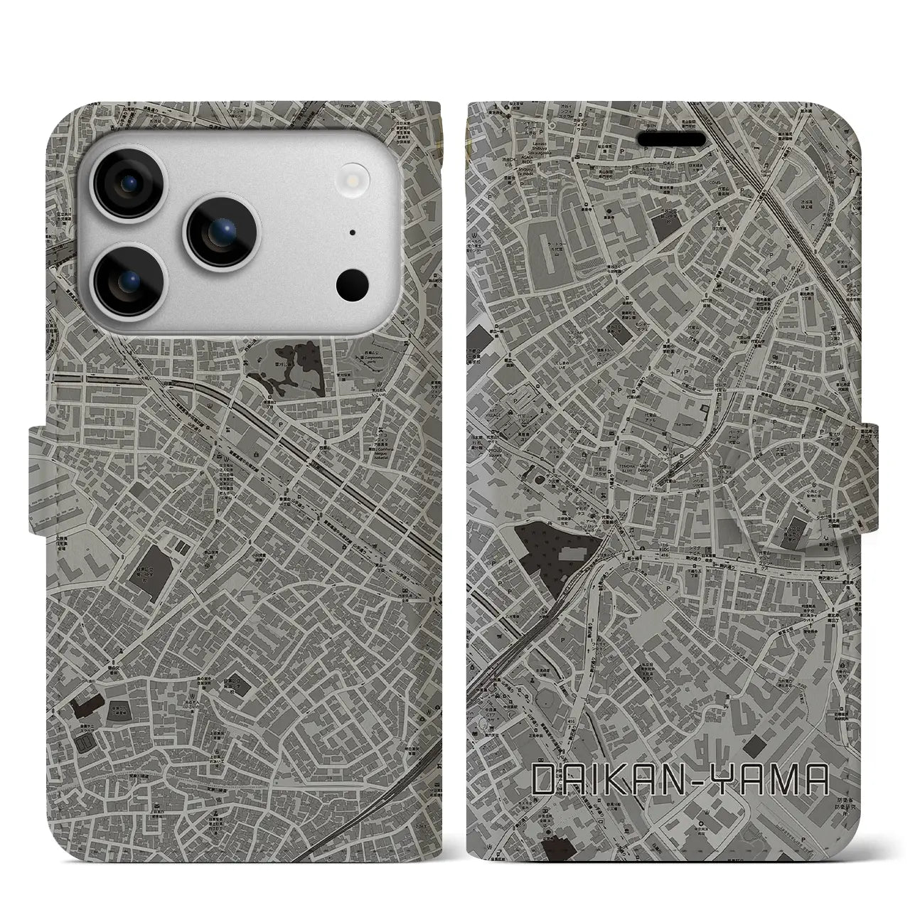 【代官山(東京都)】地図柄iPhoneケース(手帳タイプ)