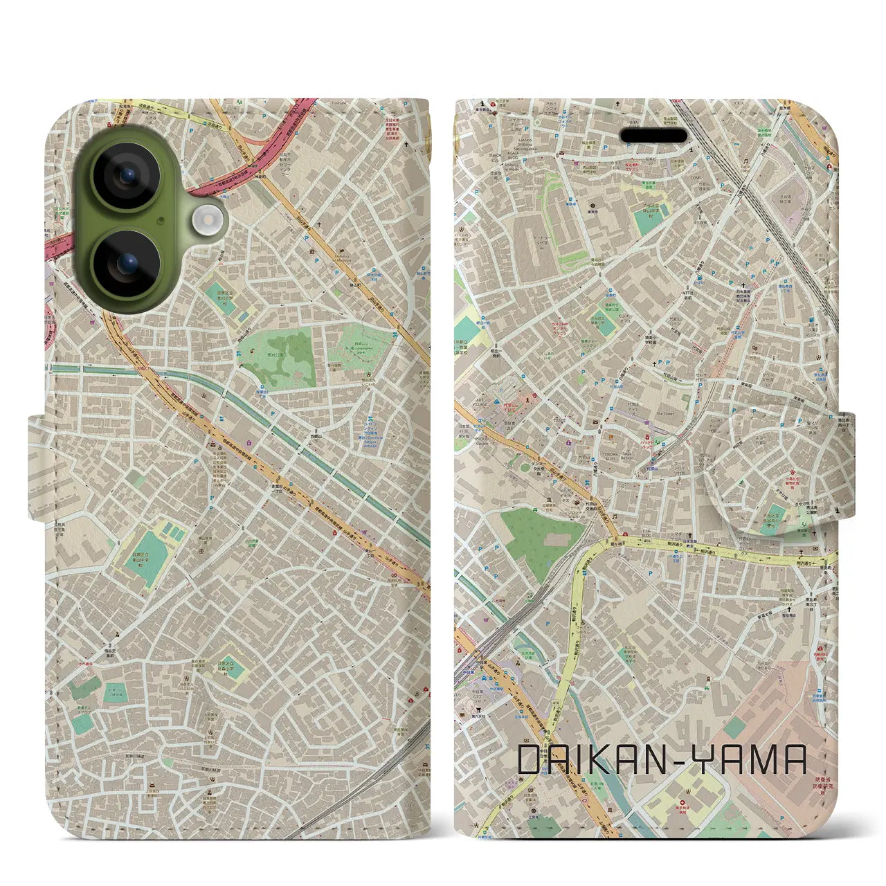 【代官山(東京都)】地図柄iPhoneケース(手帳タイプ)