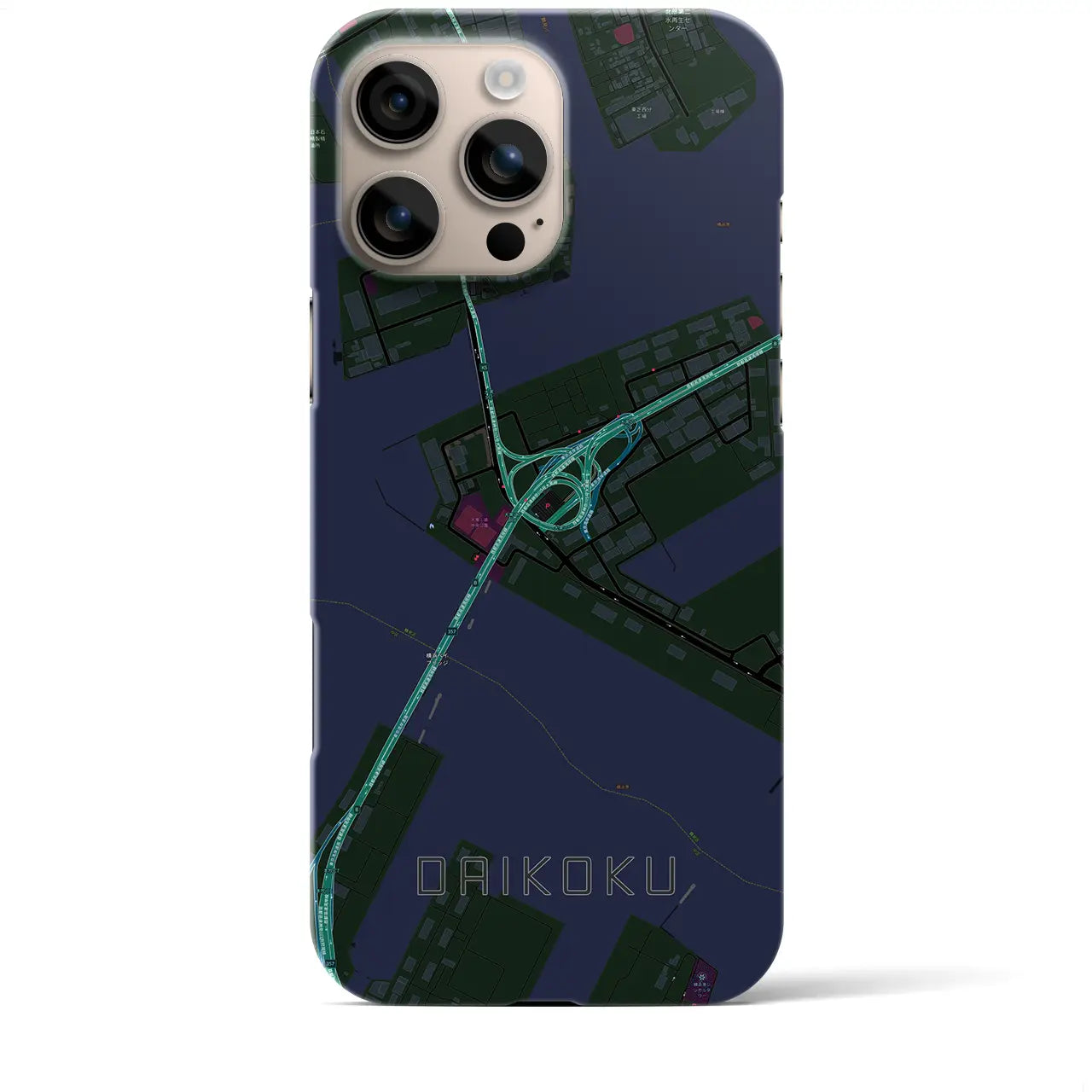 【大黒(神奈川県)】地図柄iPhoneケース(バックカバータイプ)